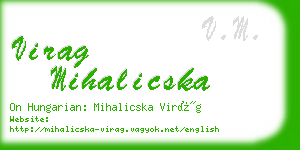 virag mihalicska business card